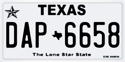 TX license plate DAP6658