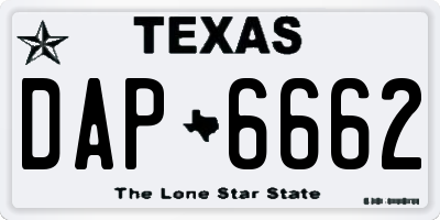 TX license plate DAP6662