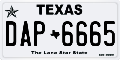 TX license plate DAP6665