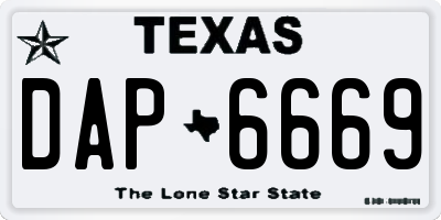 TX license plate DAP6669