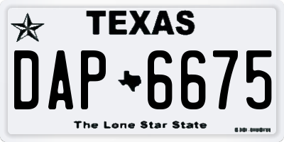 TX license plate DAP6675