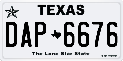TX license plate DAP6676