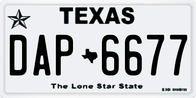 TX license plate DAP6677