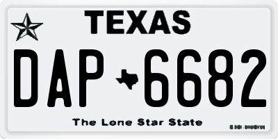 TX license plate DAP6682