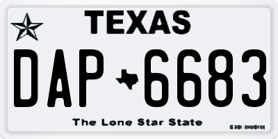 TX license plate DAP6683