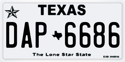 TX license plate DAP6686
