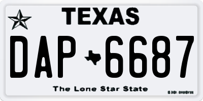 TX license plate DAP6687