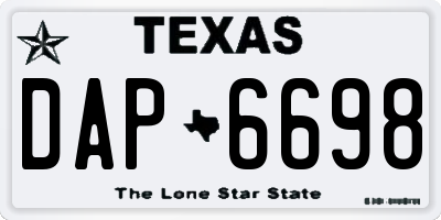 TX license plate DAP6698