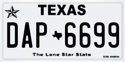 TX license plate DAP6699