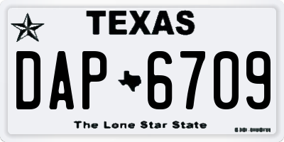 TX license plate DAP6709