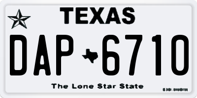 TX license plate DAP6710