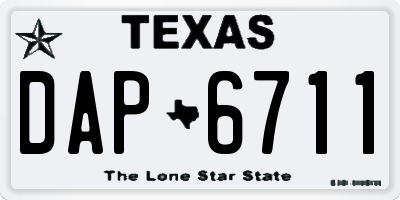 TX license plate DAP6711