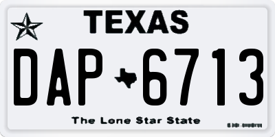 TX license plate DAP6713