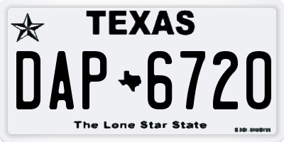 TX license plate DAP6720
