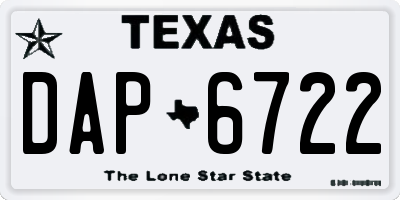 TX license plate DAP6722