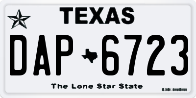 TX license plate DAP6723
