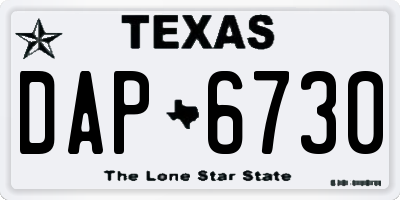 TX license plate DAP6730