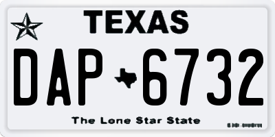 TX license plate DAP6732