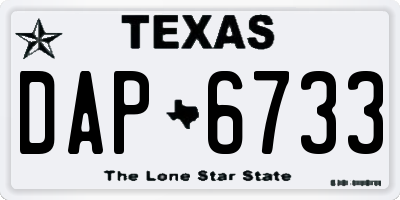 TX license plate DAP6733