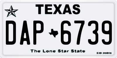 TX license plate DAP6739