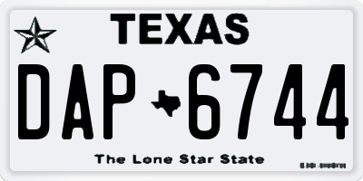 TX license plate DAP6744