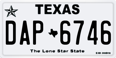 TX license plate DAP6746