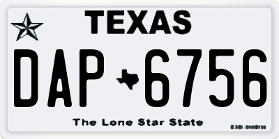 TX license plate DAP6756