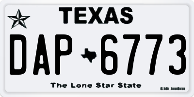 TX license plate DAP6773