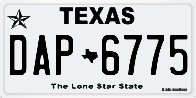 TX license plate DAP6775