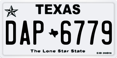 TX license plate DAP6779