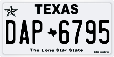 TX license plate DAP6795