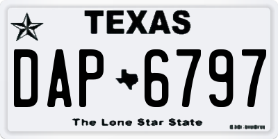 TX license plate DAP6797