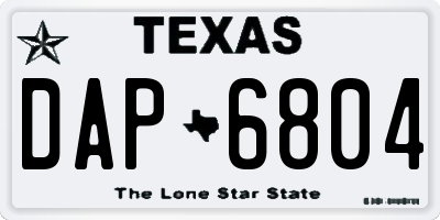 TX license plate DAP6804