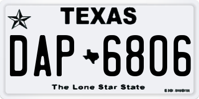 TX license plate DAP6806