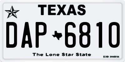 TX license plate DAP6810