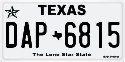 TX license plate DAP6815