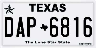 TX license plate DAP6816