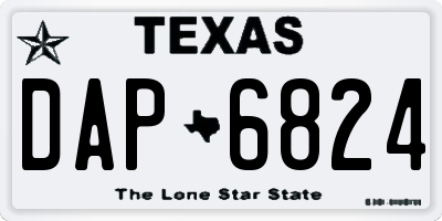 TX license plate DAP6824