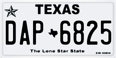 TX license plate DAP6825