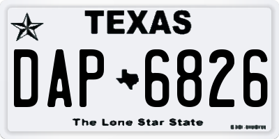TX license plate DAP6826