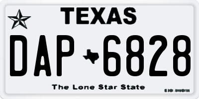 TX license plate DAP6828