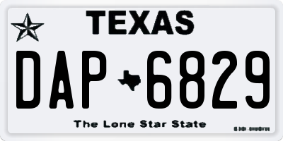 TX license plate DAP6829