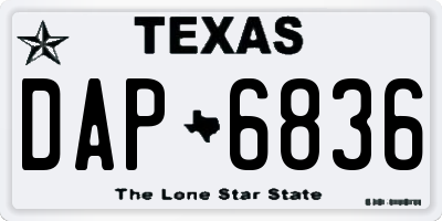 TX license plate DAP6836