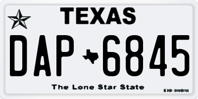 TX license plate DAP6845