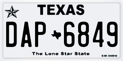 TX license plate DAP6849