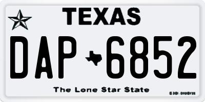 TX license plate DAP6852