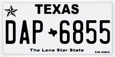 TX license plate DAP6855