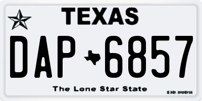 TX license plate DAP6857