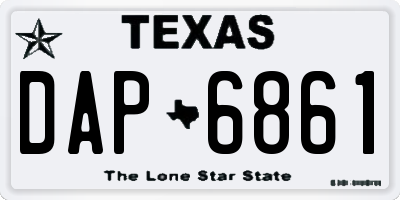TX license plate DAP6861