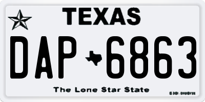 TX license plate DAP6863